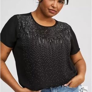 Torrid Abbey Sequin Blouse NWT